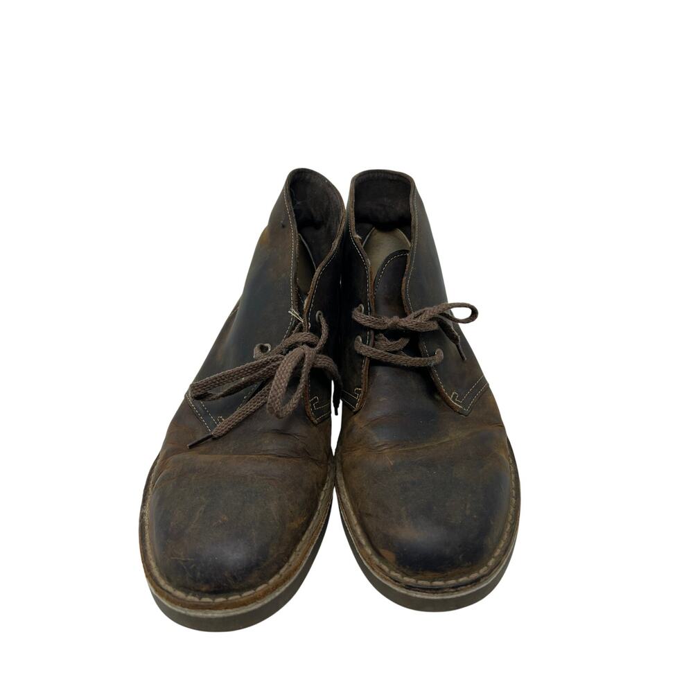 Clarks Bushacre 2 Beeswax brown leather chukka boots. Mens 9.5